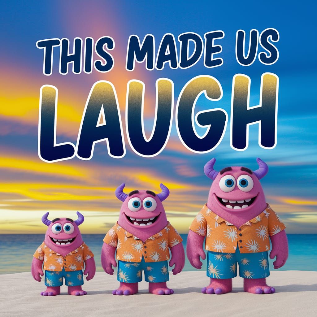 Vibrant Orange Monstrosities Enjoy Sunset on Sandy Beach