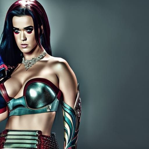Katy Perry as Katana: Hyperrealistic DC Portrait