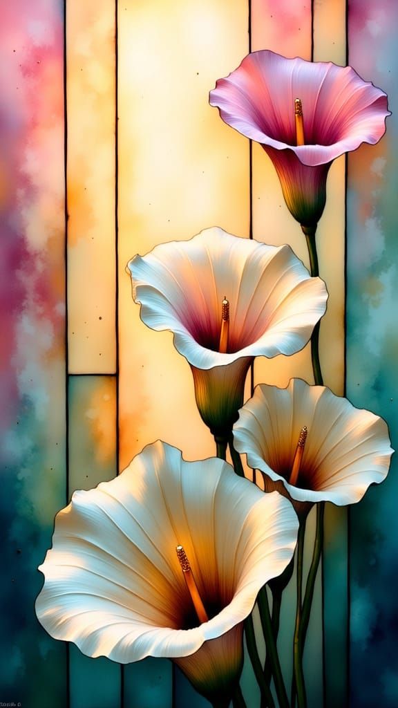 Surreal Calla Lily Still Life in Hyperrealistic Style