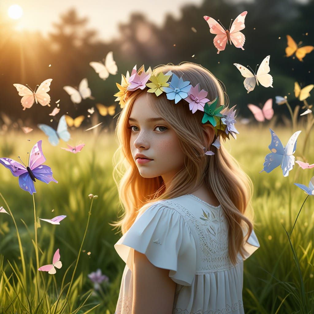 Idyllic Sunrise Meadow Scene in Soft Focus