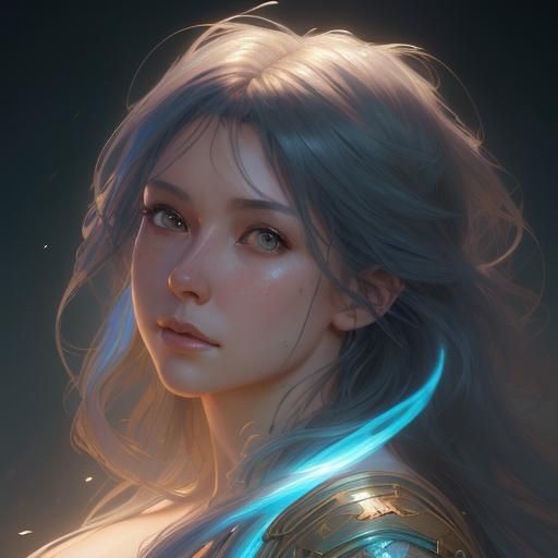 Handsome Angel Portrait in Hyperdetailed Digital Art