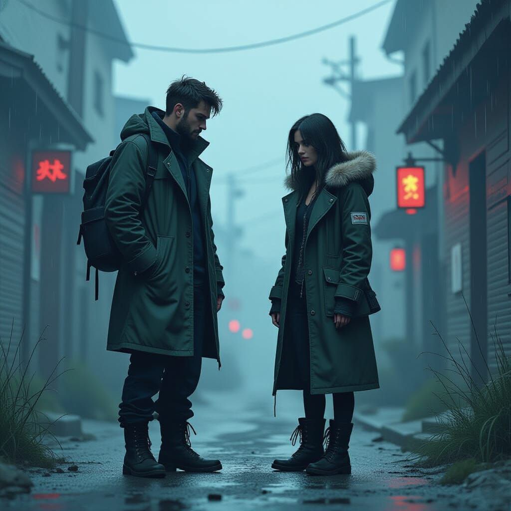 Dystopian Noir: Dale and Marrow in Gritty Contrast