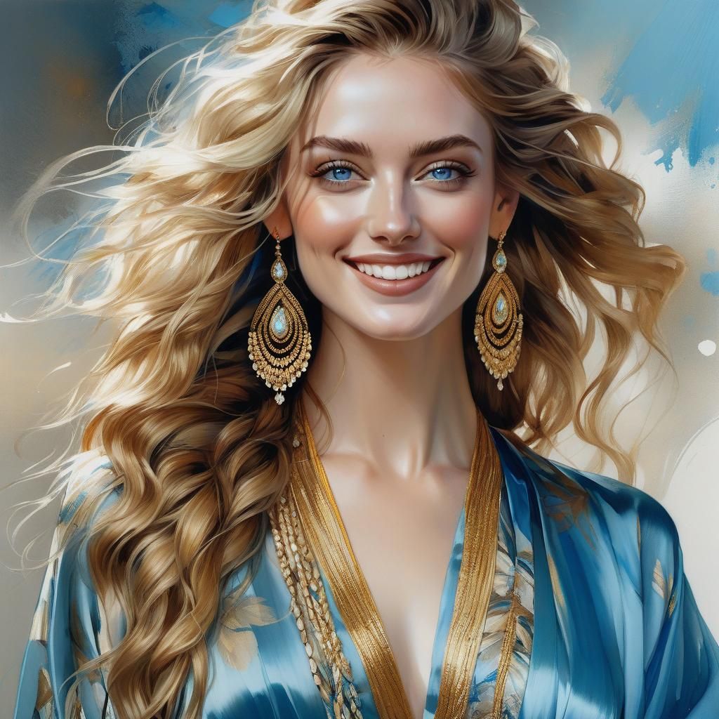 Portrait of a Young Woman with Blue Eyes