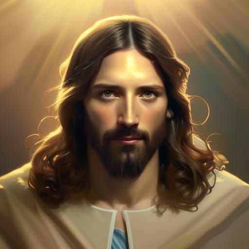 Jesus Christ Portrait in Classic Art Style