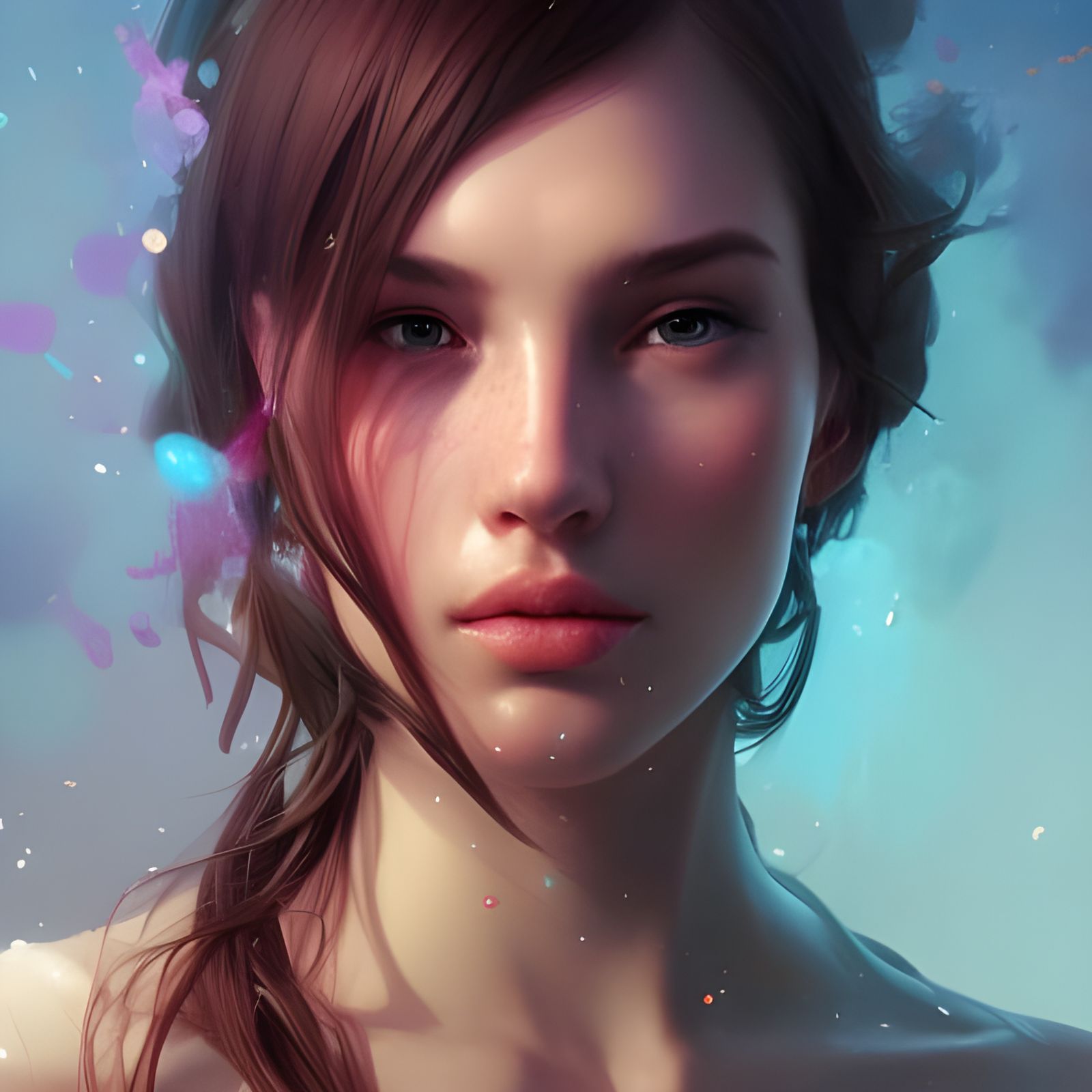 Portrait of Sweetness and Kindness in Digital Art