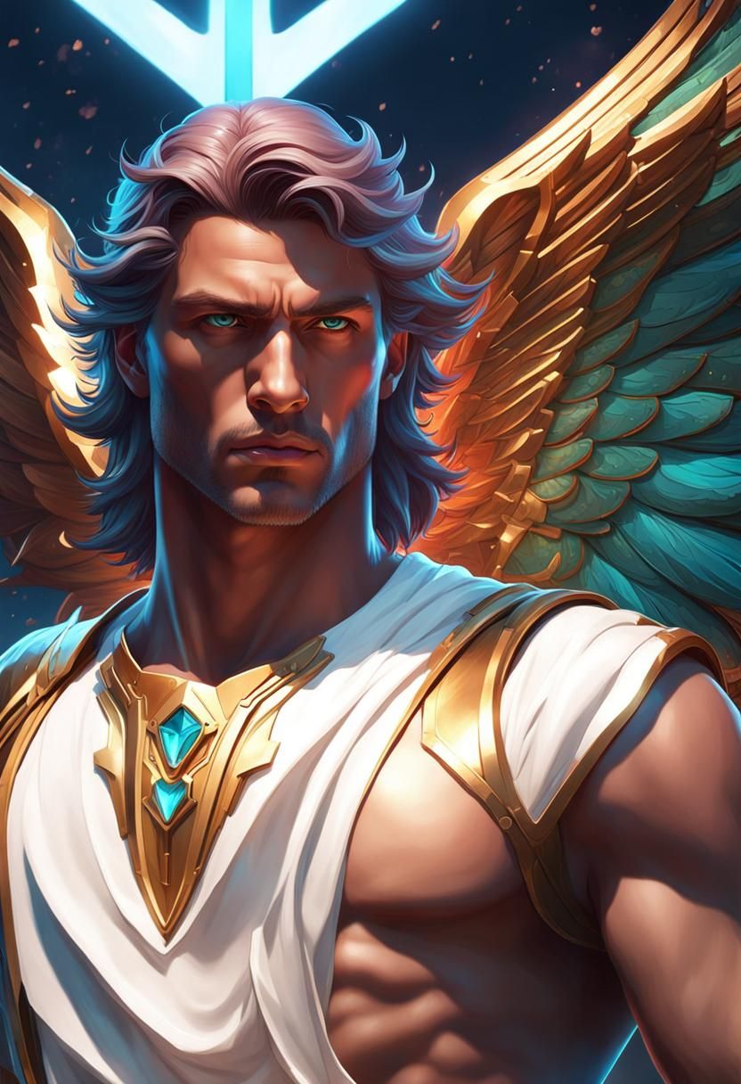 Fallen Angel Portrait in Detailed Digital Art