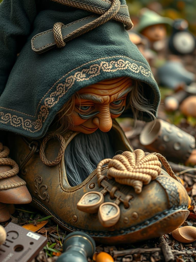Detailed Macrophotography of Witch in Clog