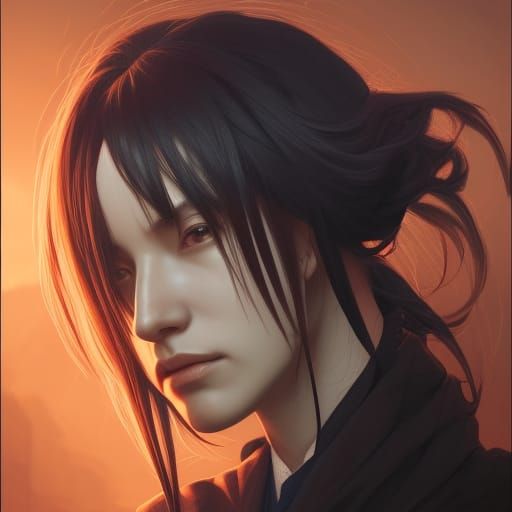 Unohana Portrait in Hyperdetailed Art Nouveau Style