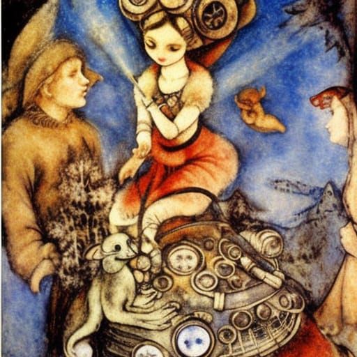 Steampunk Mouse in Sci-Fi Winter Fairy Tale