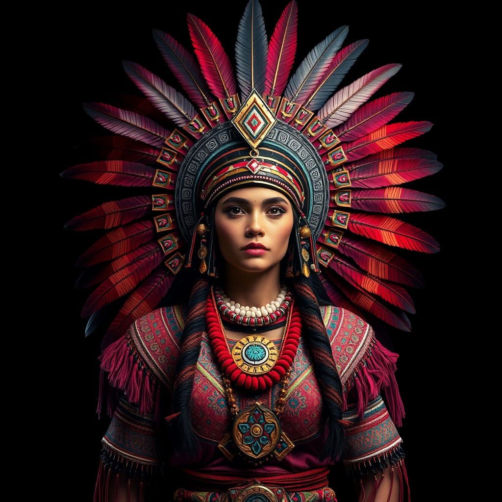 Aztec Princess with Feathered Headdress
