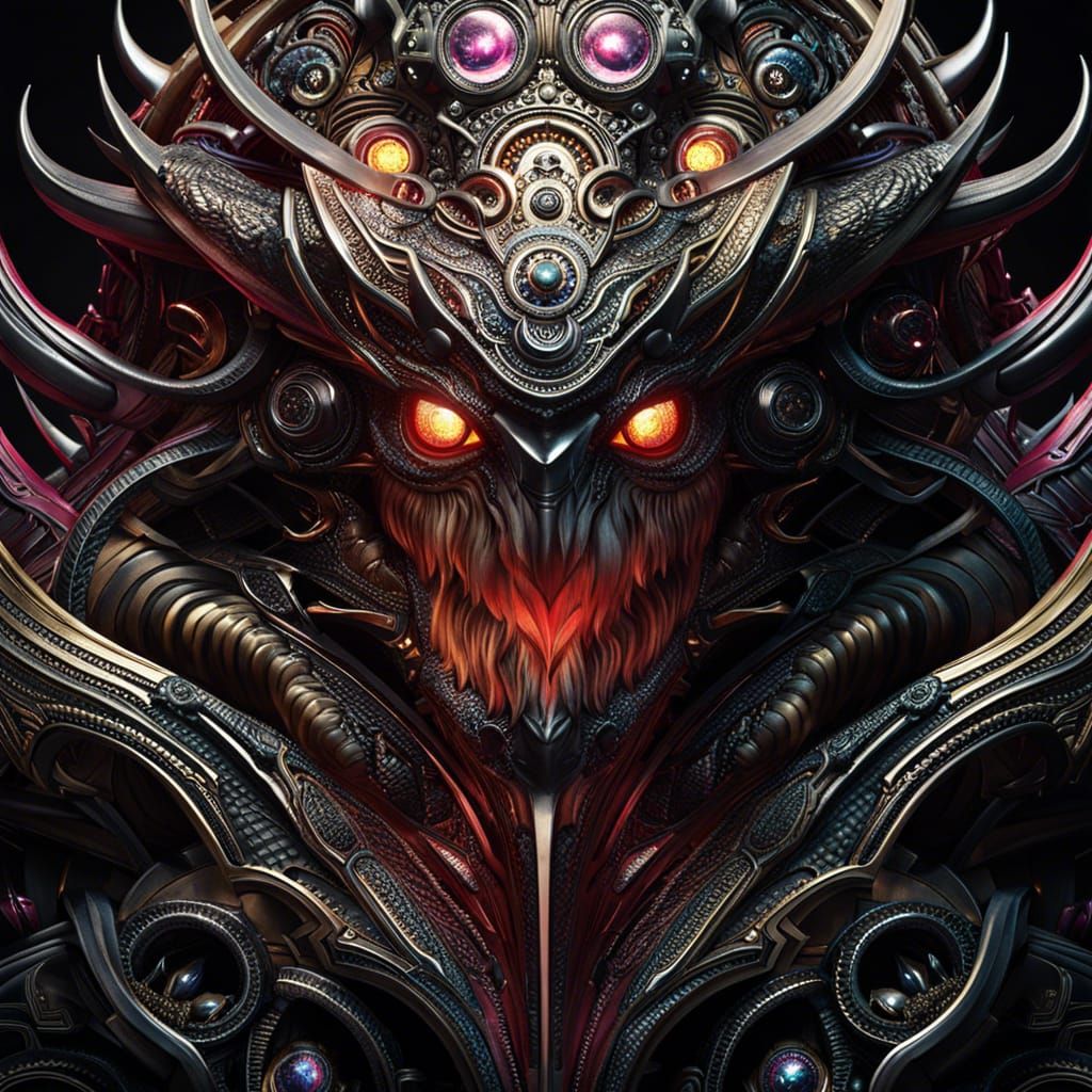 Cyclopean Monster Feast in Dark Forest, Hyperrealistic Style