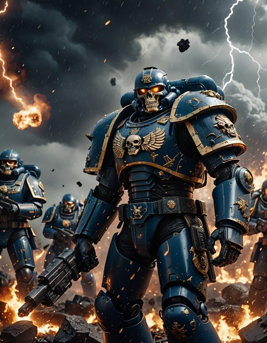 Epic Battle Between Space Marines and Skull Collectors