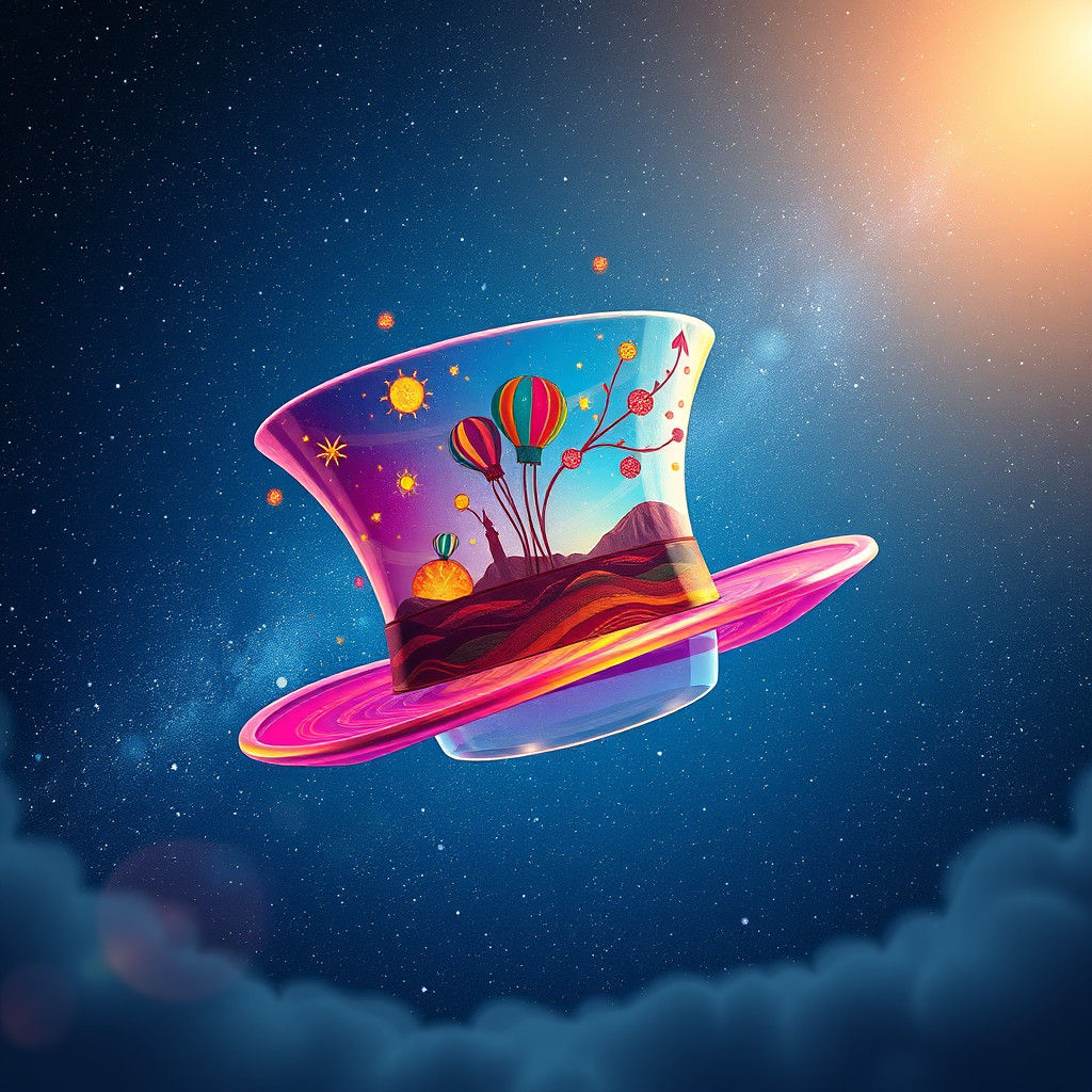 Magical Top-Hat Hovering in Starry Sky