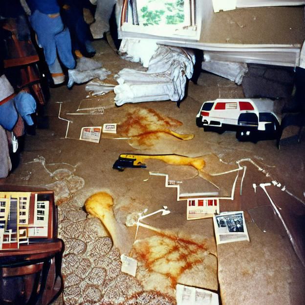 Crime Scene in 80's Residential Interior