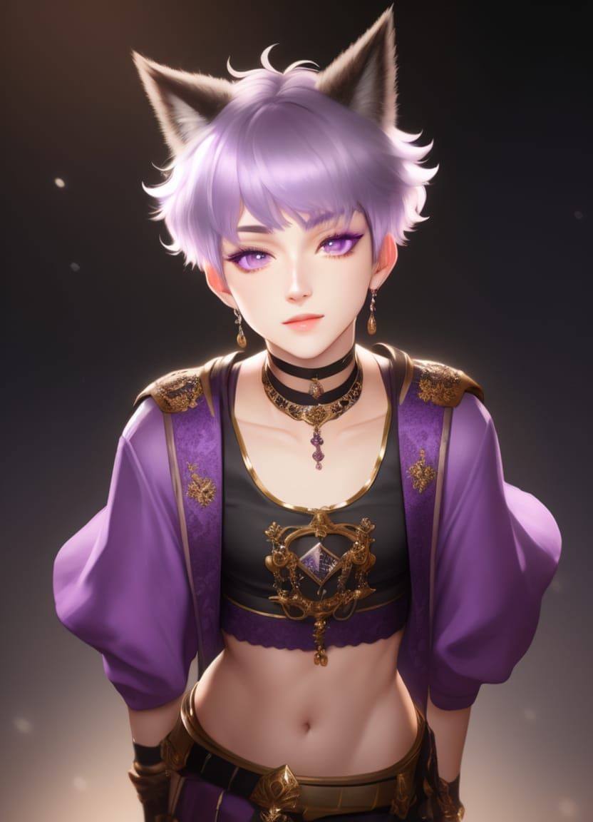 AI-Generated Nonbinary Neko Character