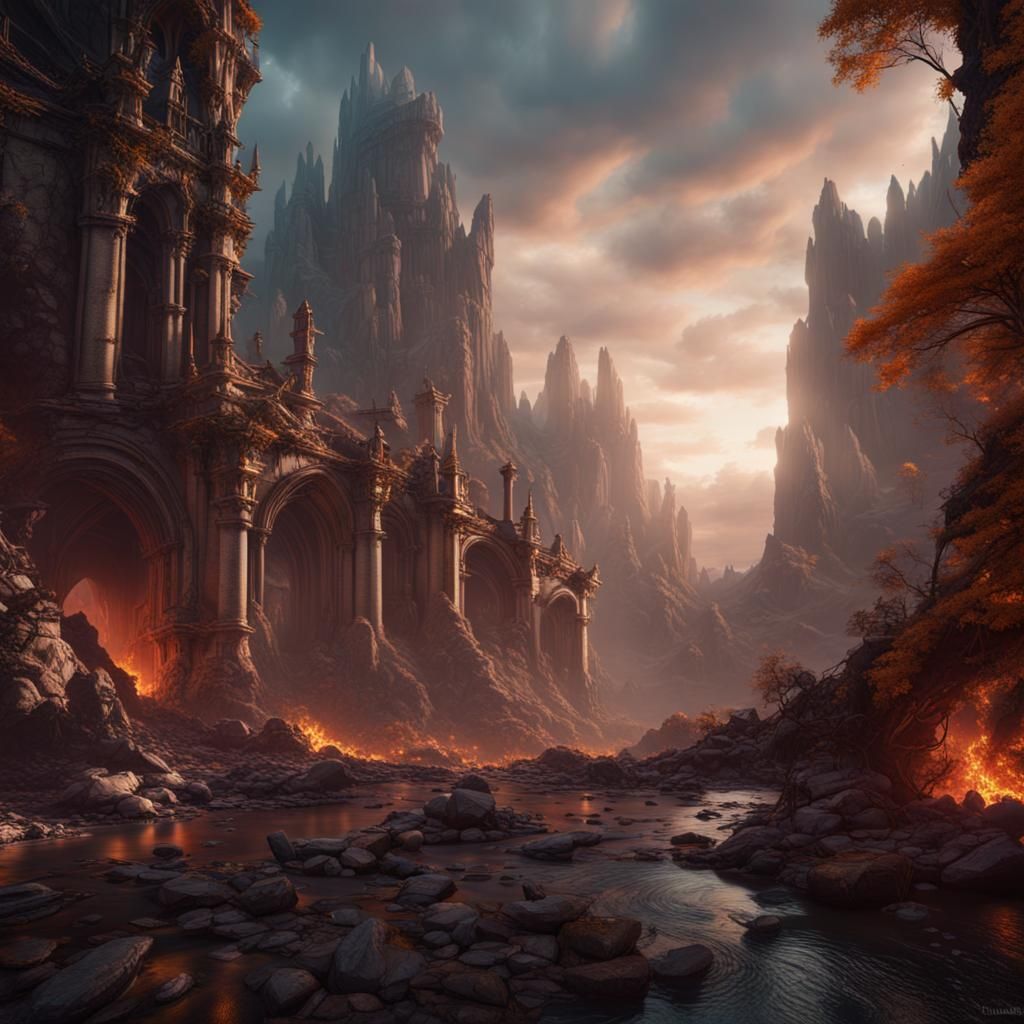 Fantastical Matte Painting with Deep Color and Detail