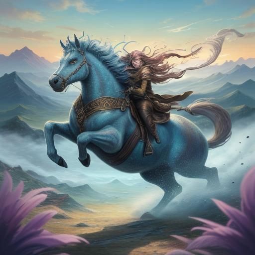 Wind Animal Runs Through Ethereal Landscape