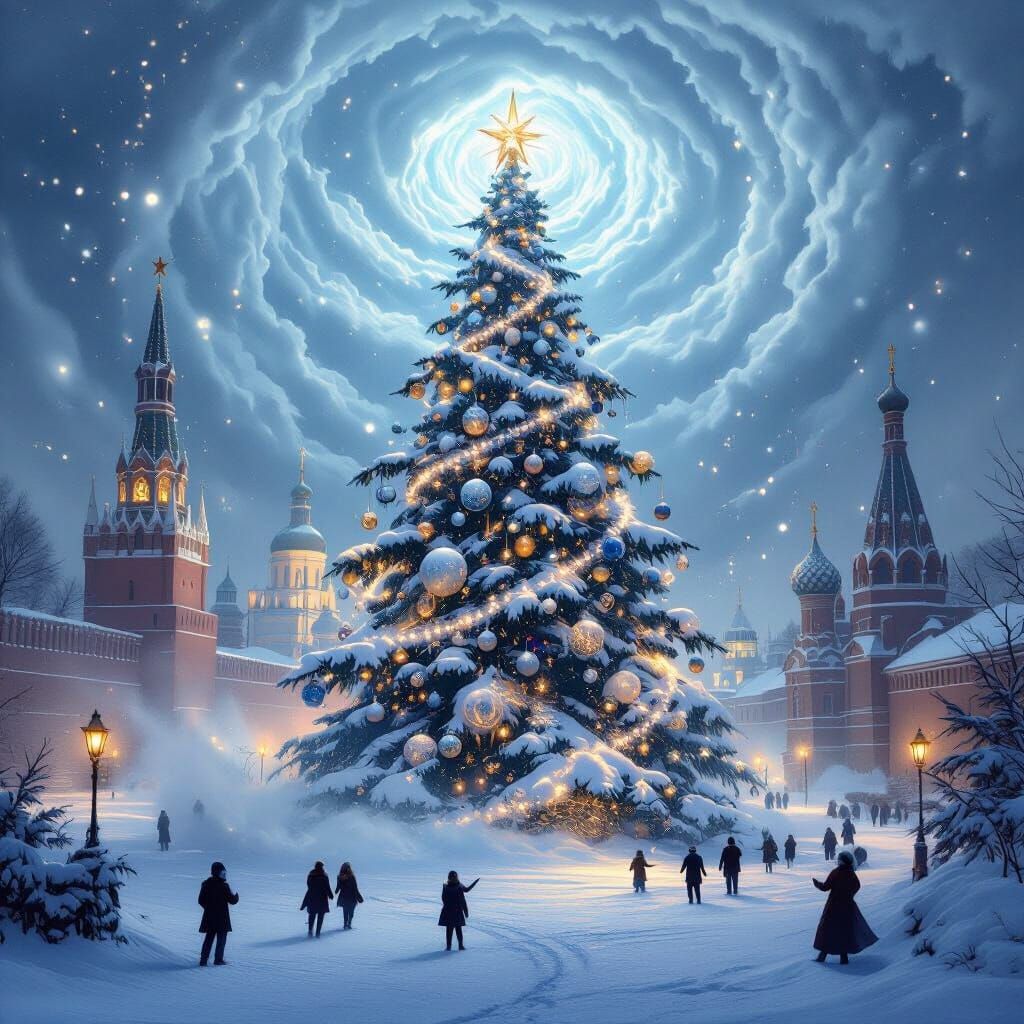 Snowstorm Rips Ornaments from Nizhny Novgorod Kremlin Christ...