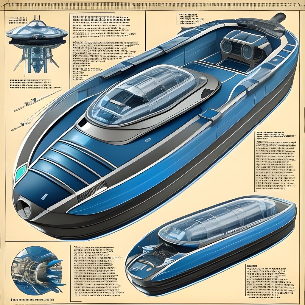 Futuristic mini submarine BLUEPRINTS