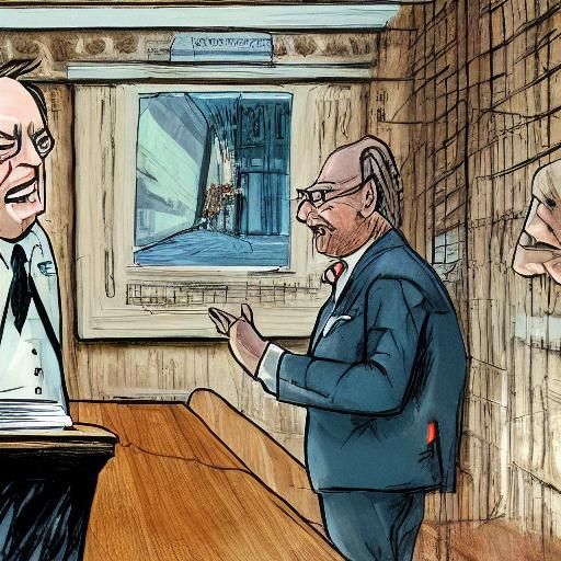 Frustrated Politicians in Icy Standoff: Digital Art