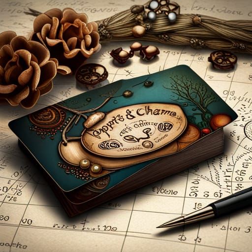 Witchy Business Card Design for Poppets, Charms & Brews