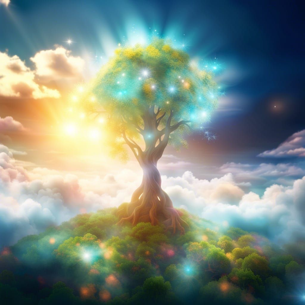 Cosmic Tree of Life in Digital Art