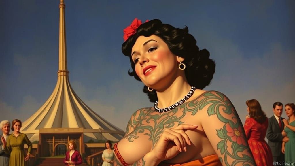 Vintage Circus Sideshow in 1930s Style