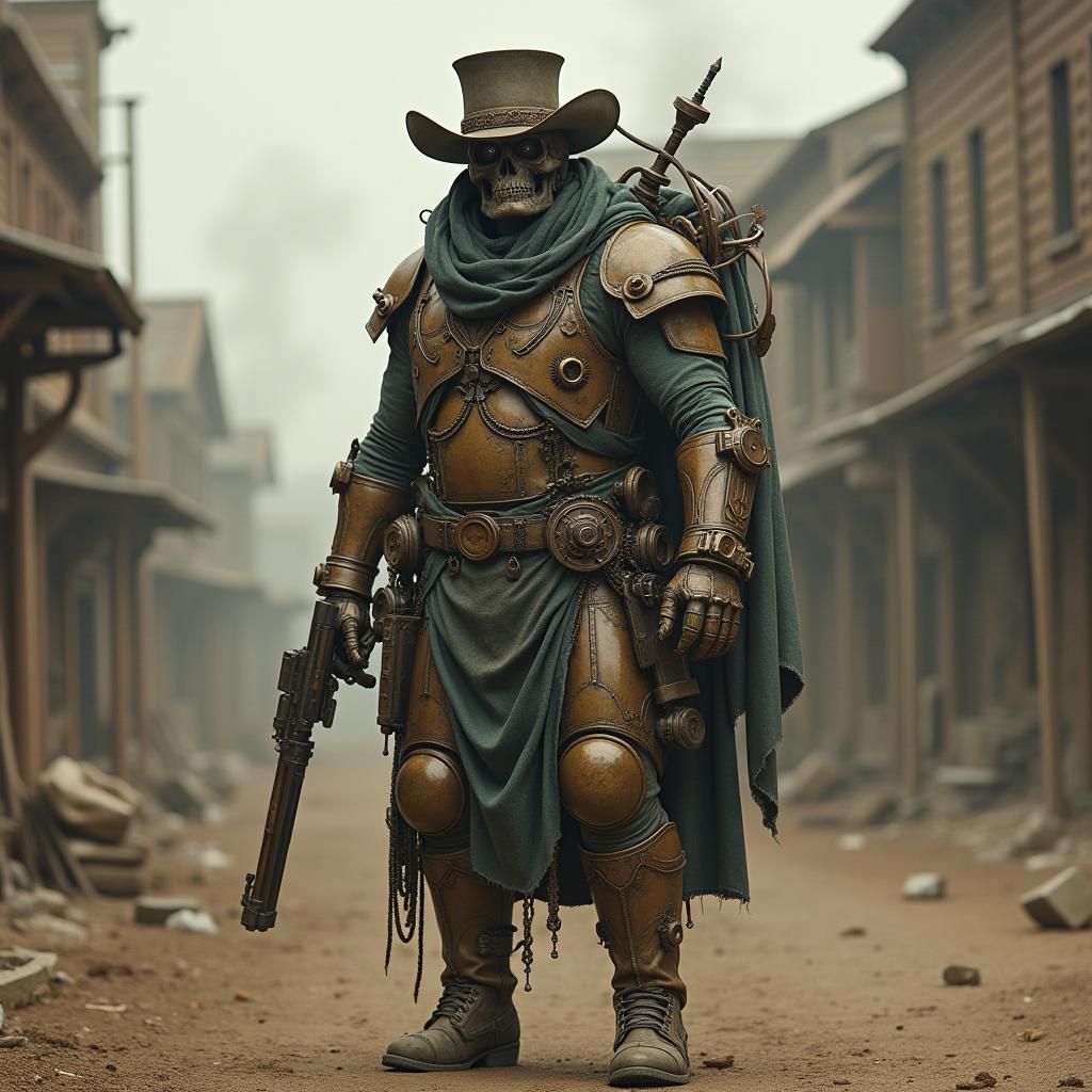 Steampunk Robot in Victorian Style, Industrial West