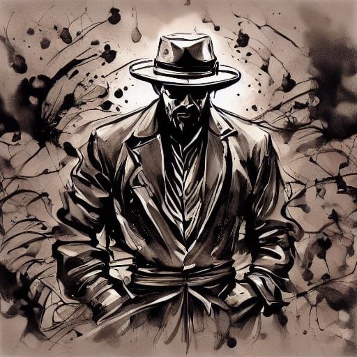 Abstract Ink Splatter Rorschach Test