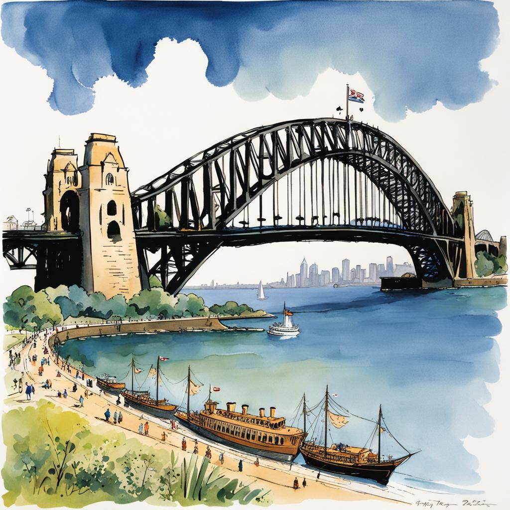 Sydney Harbour Bridge Illustration