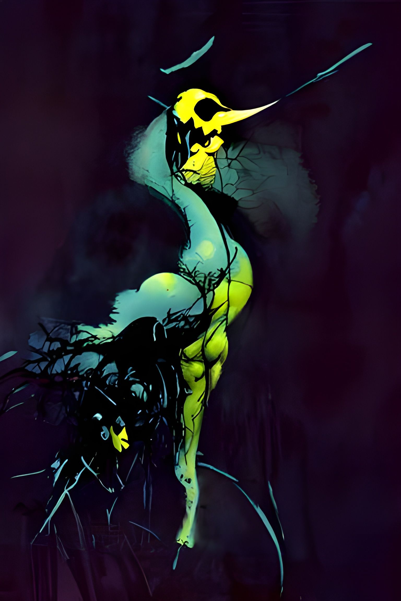 Vivid Yellow Fantasy Art Illustration