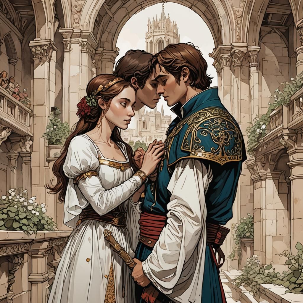 Romeo and Juliet in Comic Book Illustration