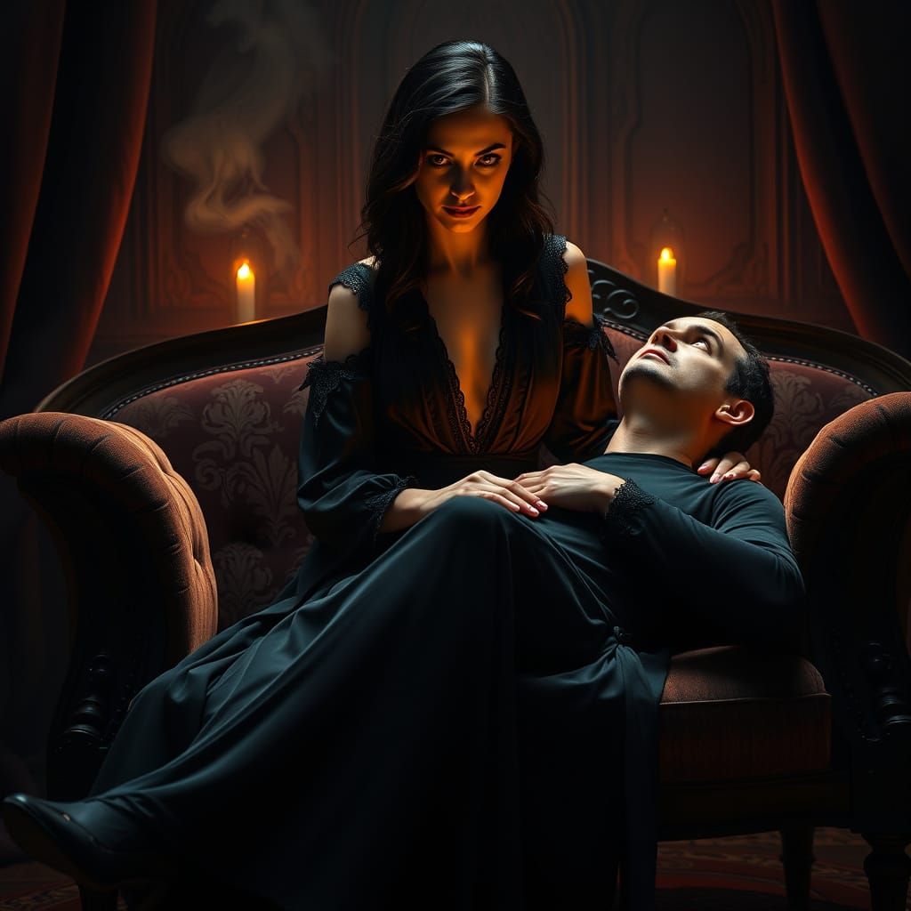 Surreal Hypnotist in Baroque Chamber