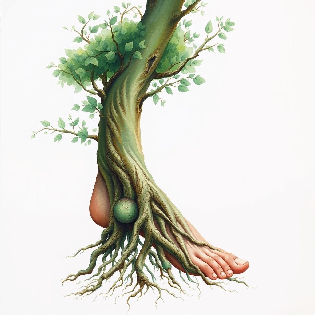 Tree Roots Blend with Human Foot in Dreamlike Fusion
