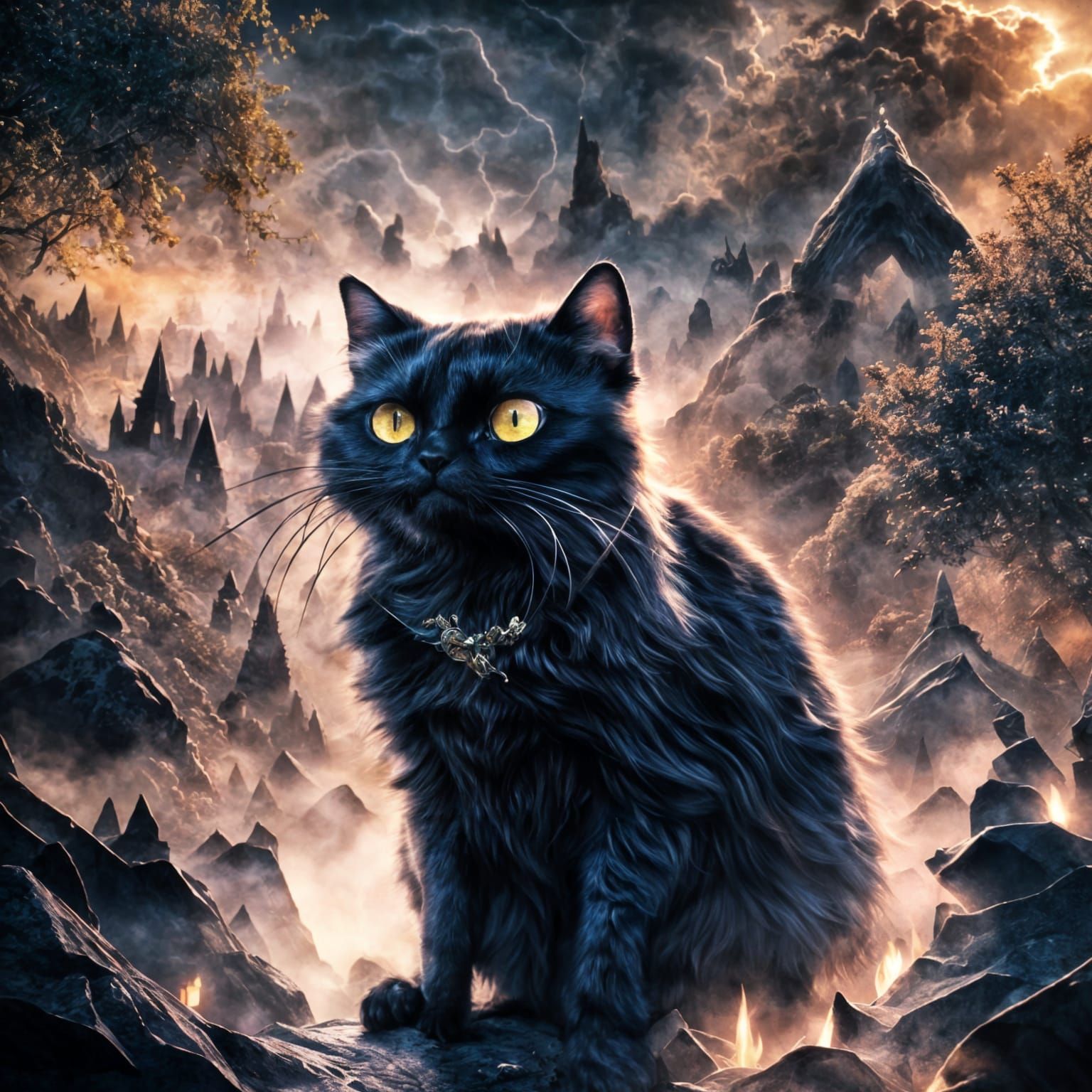 Witchy, witchy black cat casting spells upon you