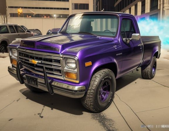 Purple 1985 Chevy Drivethrough Chicago Portal