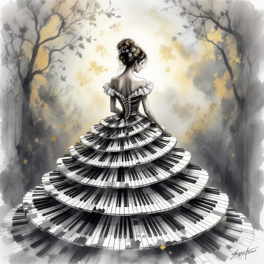 Hyperdetailed Charcoal Drawing: Woman Born from Silence