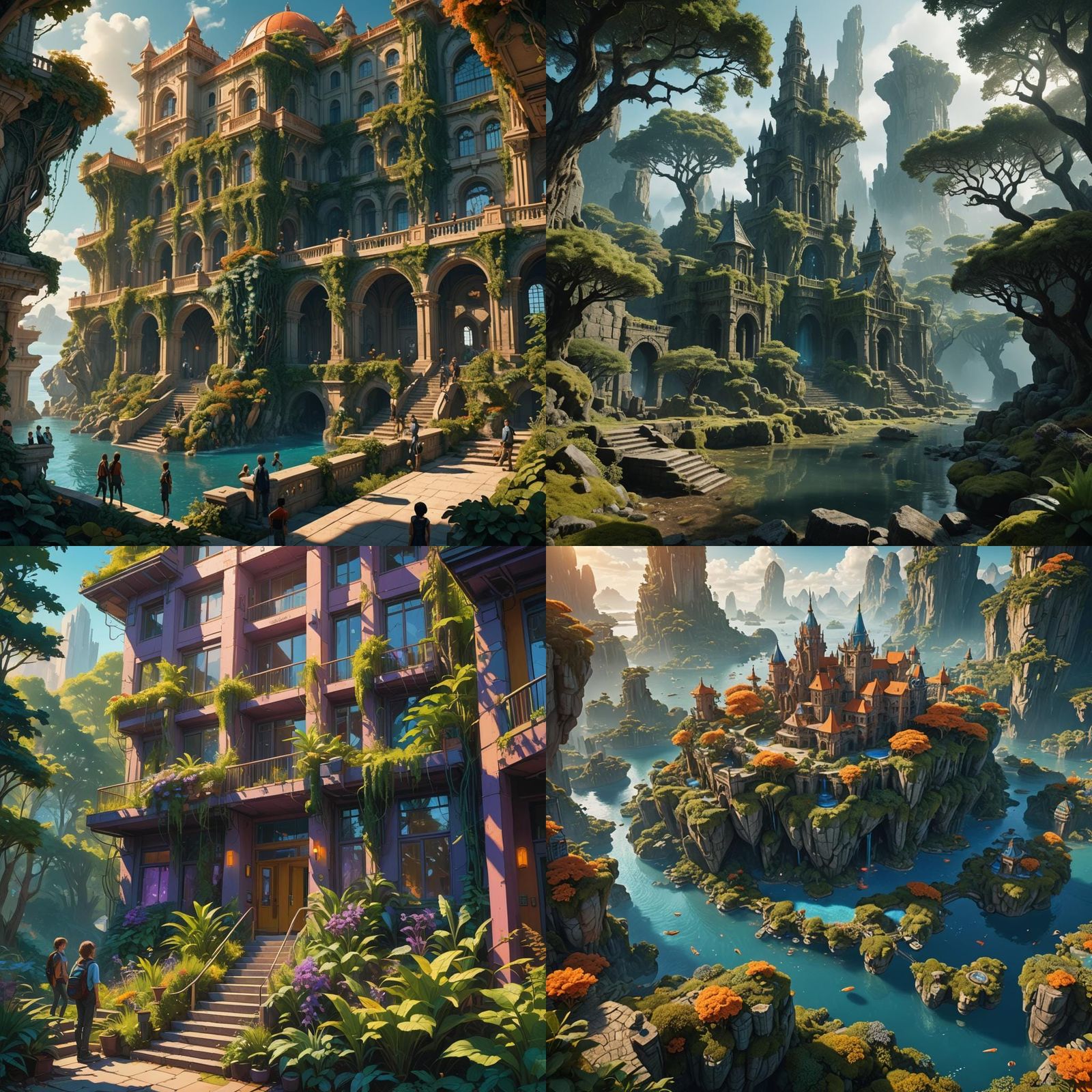 Fantastical Balamb Garden in Detailed Matte Painting