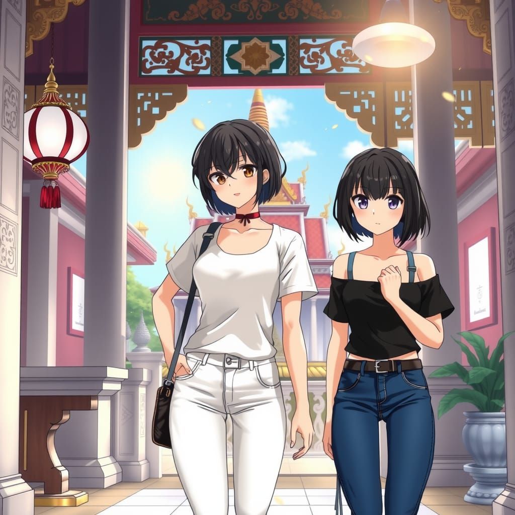 Thai Women in Temple: Anime Key Visual