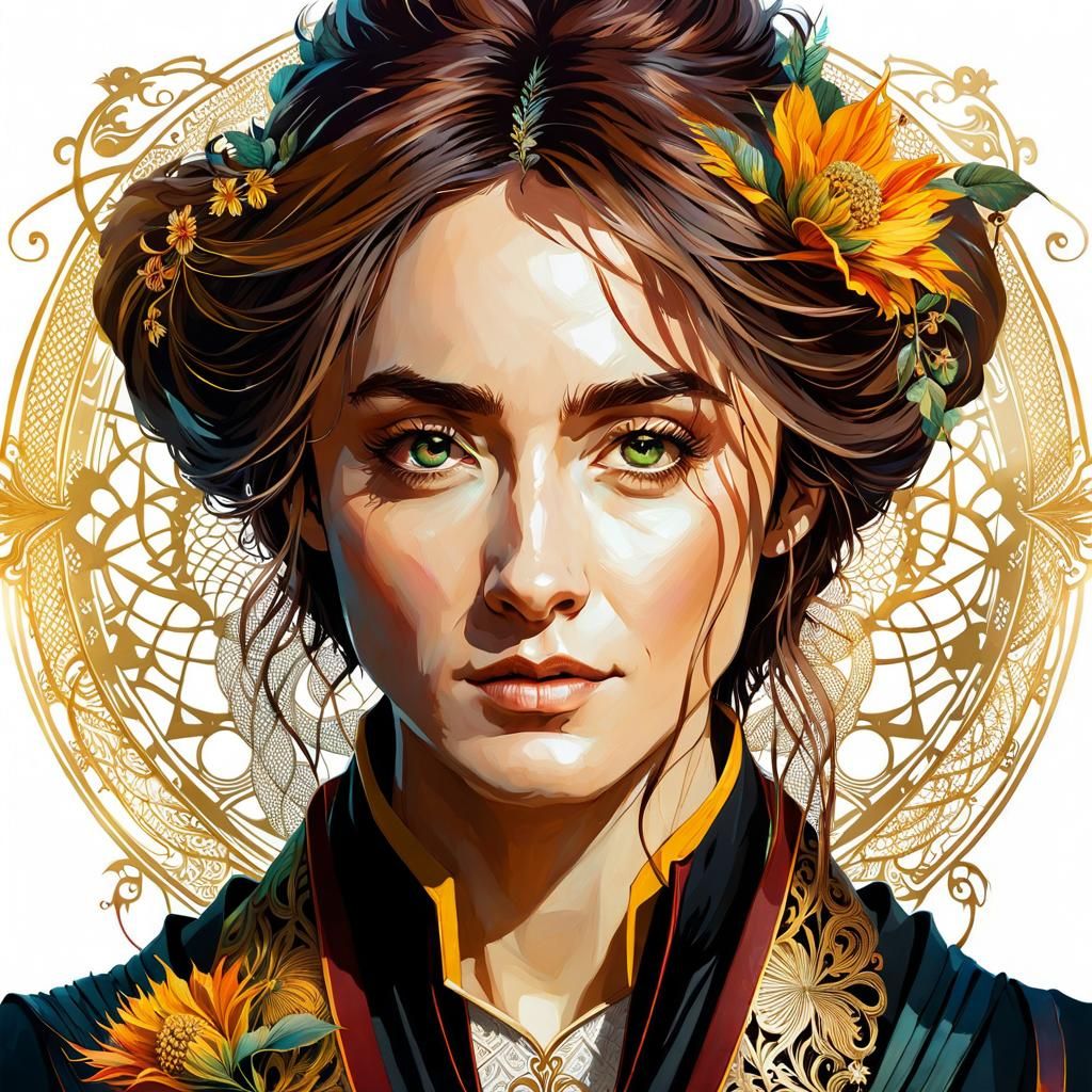 Harry Potter as Gorgeous Woman, Digital Art Portrait