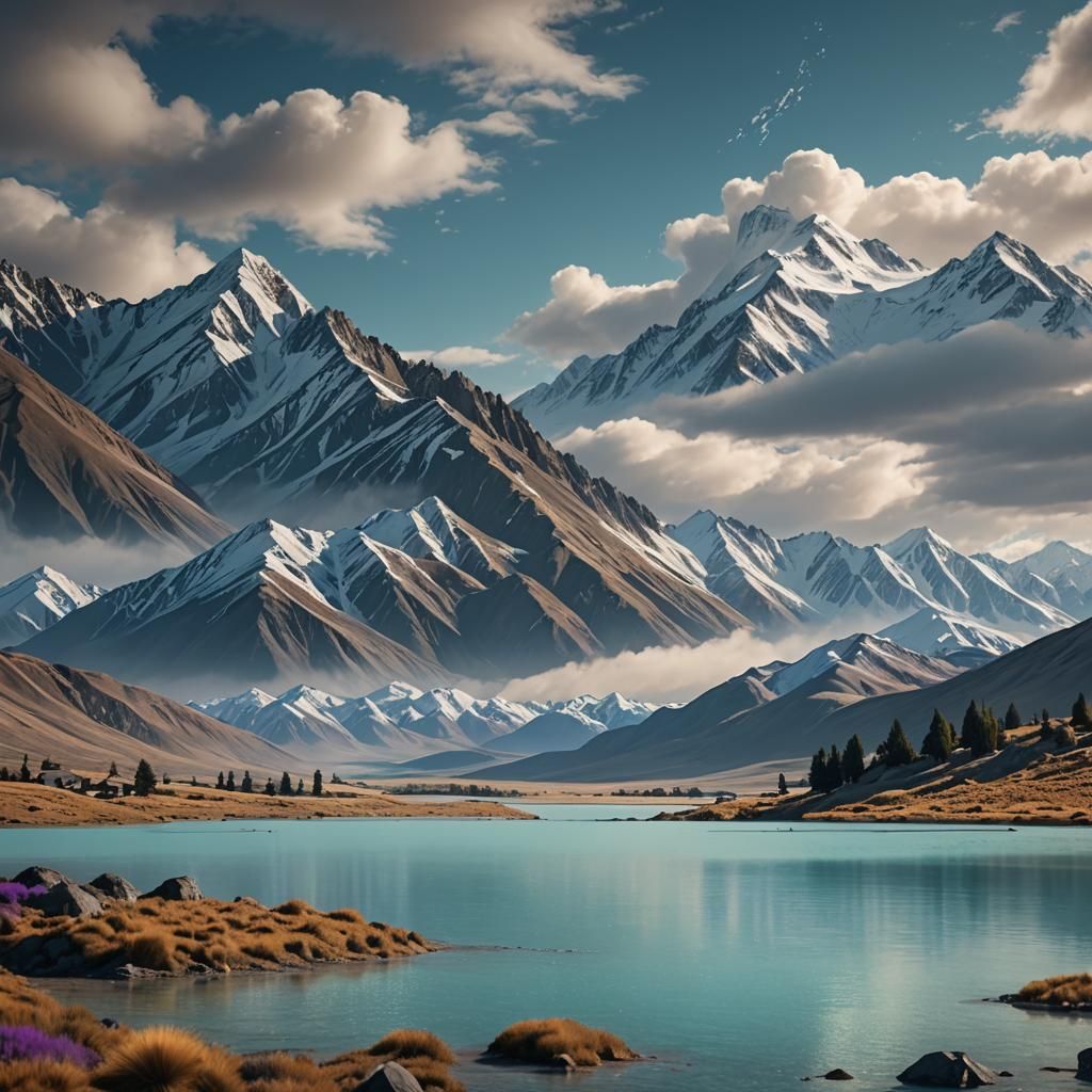 Lake Tekapo: Detailed Matte Painting in Deep Color