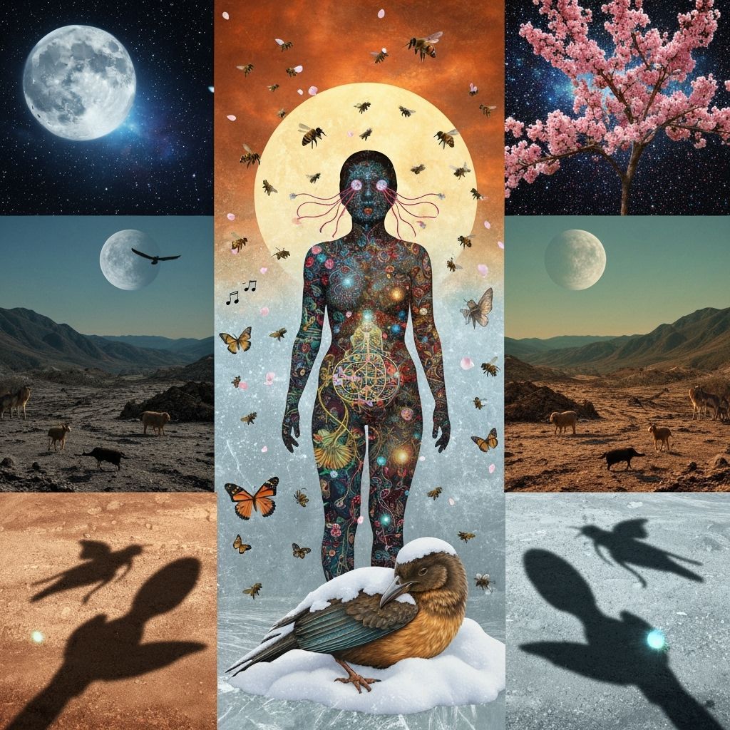 Mystical Bio Art Collage of Exile Rebel in Forest