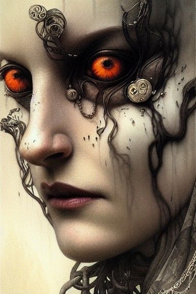 Haunting Portrait in Charcoal Drawing Style