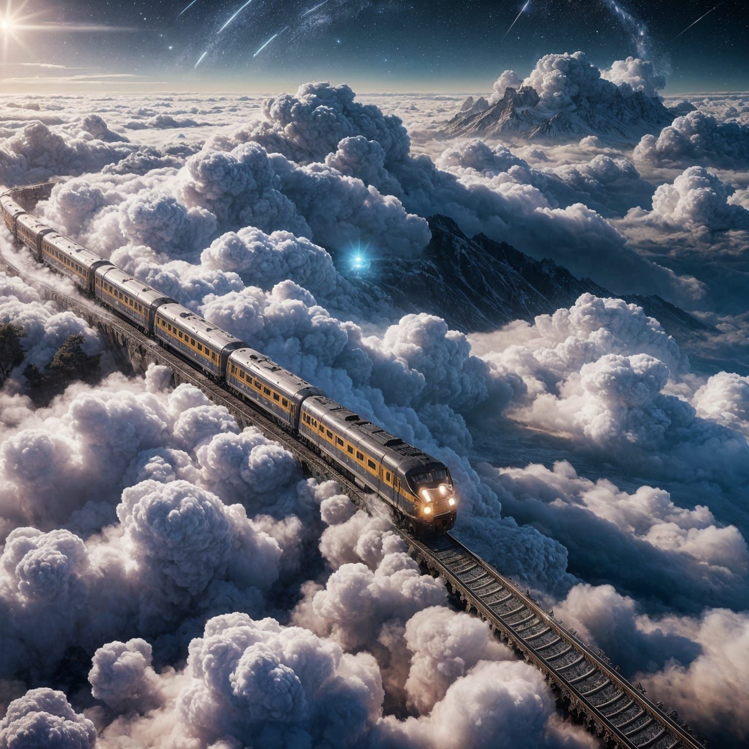 Majestic Train Floats on Stardust Track