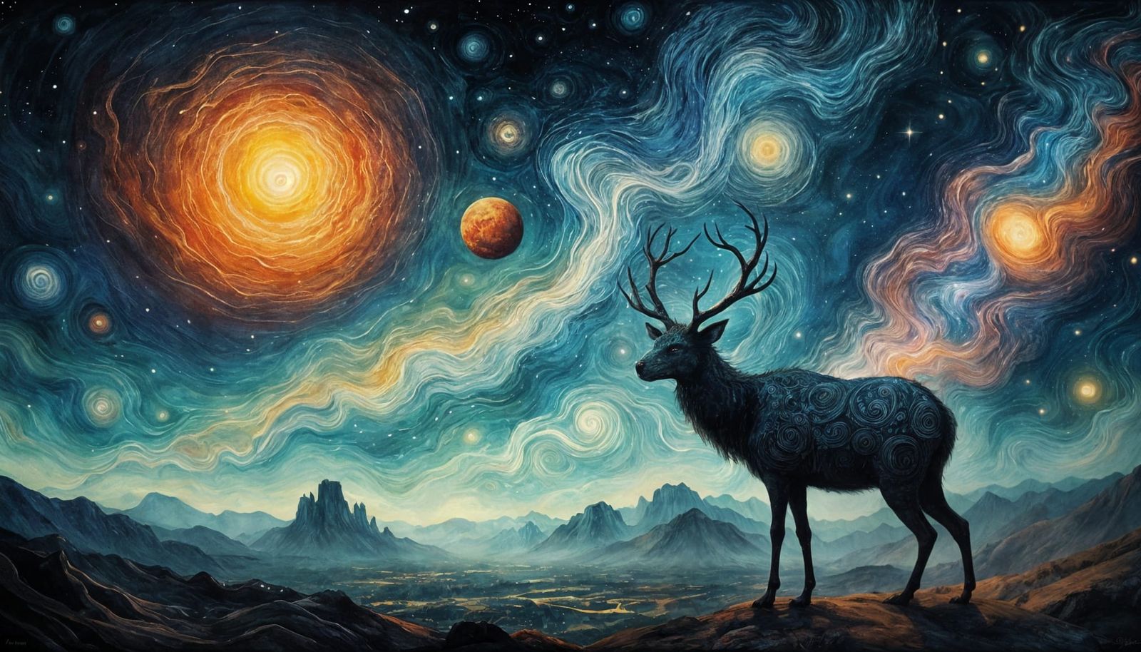 Whimsical Van Gogh-Inspired Celestial Being