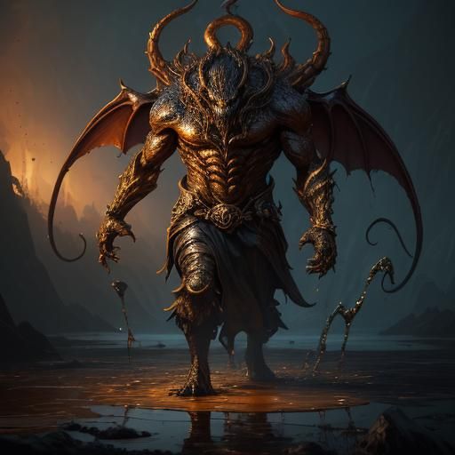 Caramel Demon in Dark Fantasy Illustration