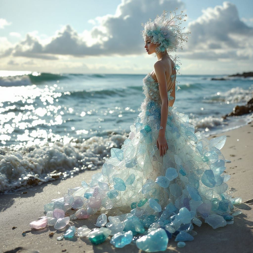 Sea Glass Bear-Orchids in a Dream Realm