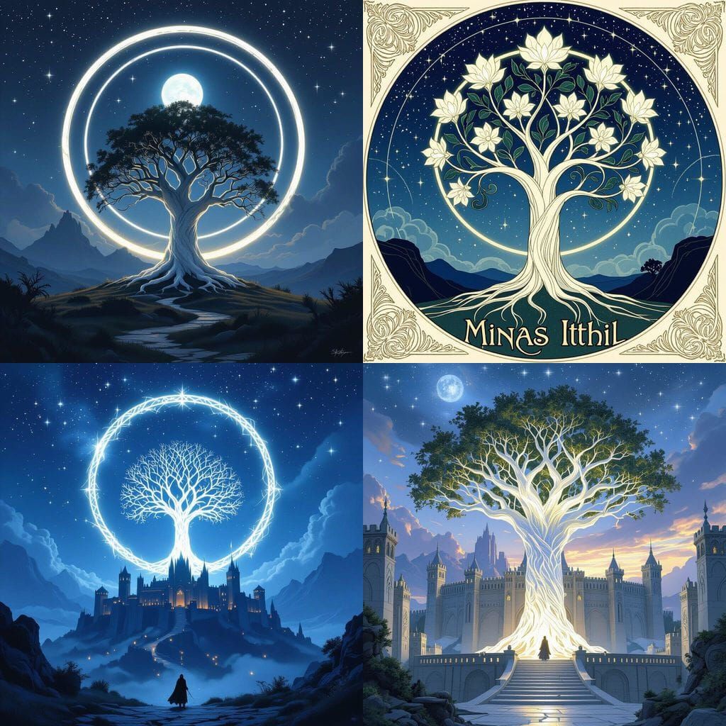 Minas Ithil White Tree with Seven Rings