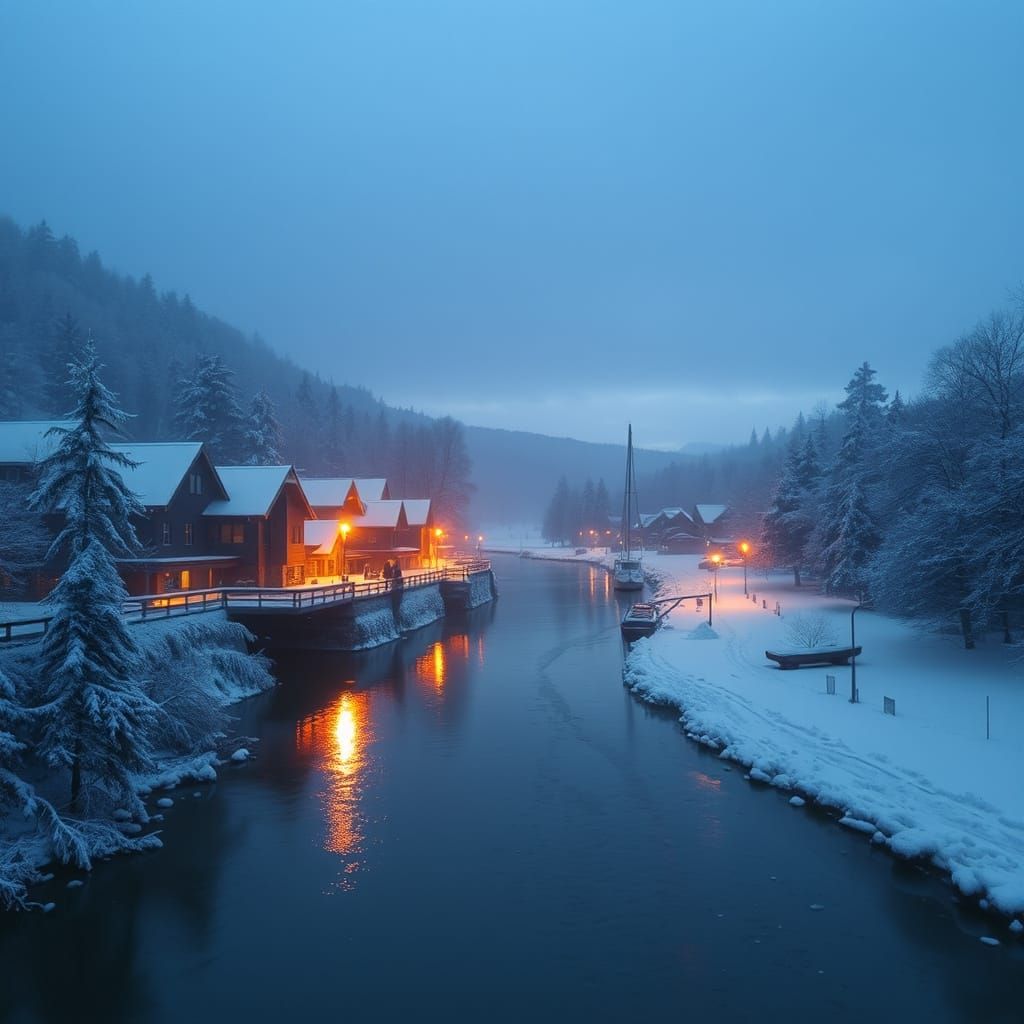 Enchanting Winter Landscape AI Art