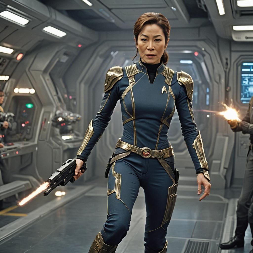 Michelle Yeoh Battles the Borg on Enterprise Bridge